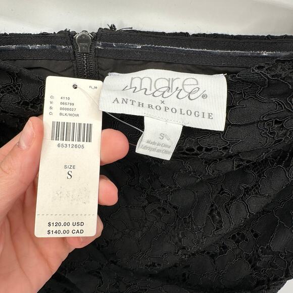 ANTHROPOLOGIE x MARE MARE NWT Black Lace Strapless Blouse // S - Picture 6 of 13